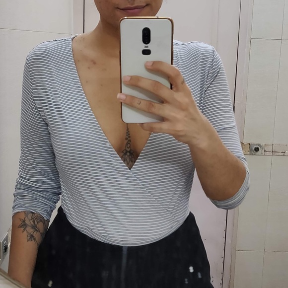 H&M Wrapover Striped Bodysuit - Picture 4 of 4